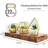 Sorbus 16" Floating 2-Shelf with Baskets