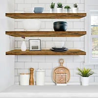 Sorbus 47" Floating 2-Shelf with Baskets