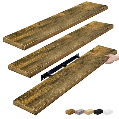 Sorbus 47" Floating 2-Shelf with Baskets