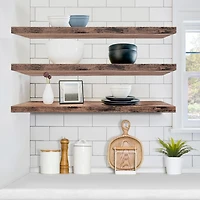 Sorbus 35" Floating 3-Shelf with Baskets
