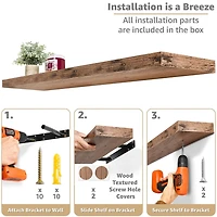 Sorbus 35" Floating 3-Shelf with Baskets
