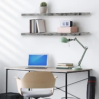 Sorbus 35" Floating Wall 2-Shelf with Baskets