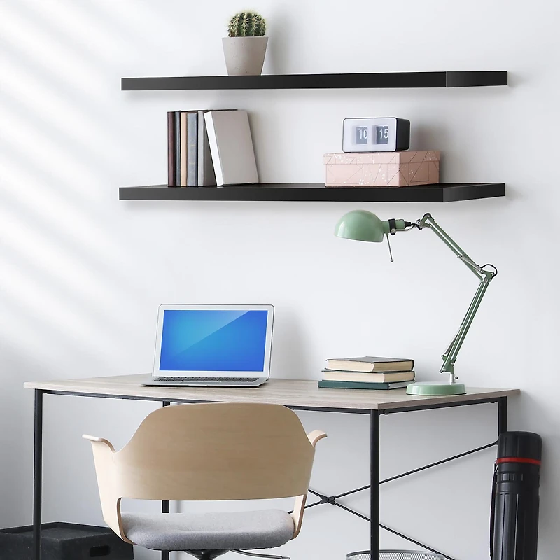 Sorbus 35" Floating Wall 2-Shelf with Baskets
