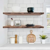 Sorbus 35" Floating Wall 2-Shelf with Baskets