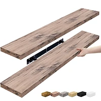 Sorbus 35" Floating Wall 2-Shelf with Baskets