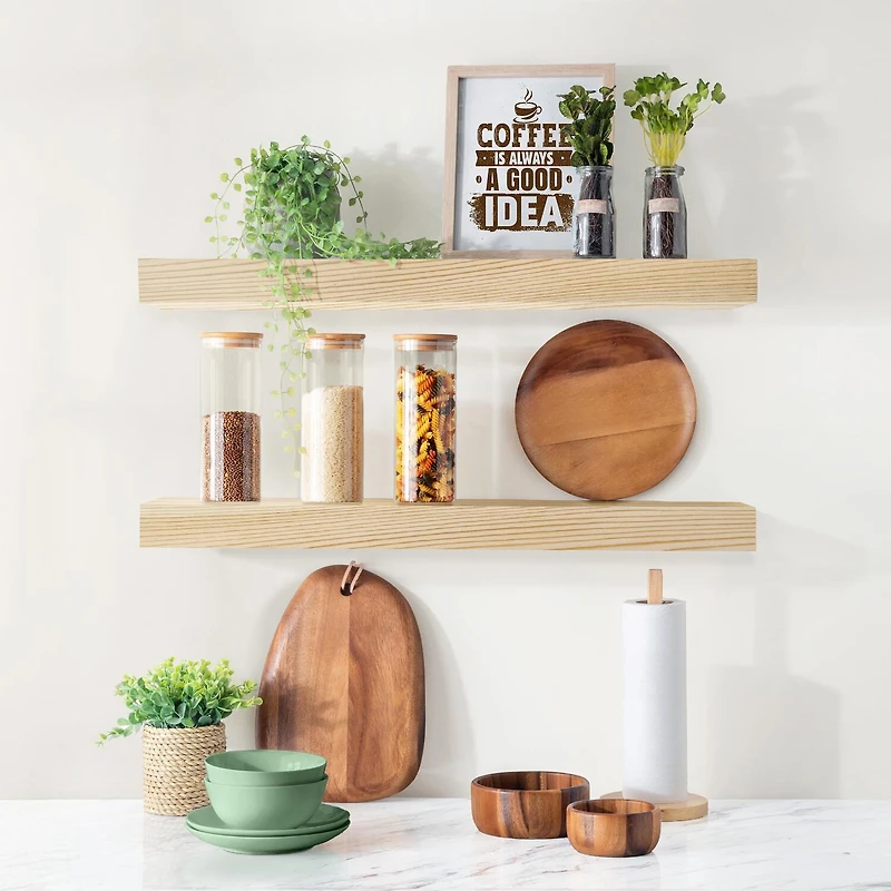 Sorbus 24" Solid Wood 2-Shelf with Baskets