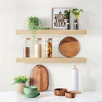 Sorbus 24" Solid Wood 2-Shelf with Baskets