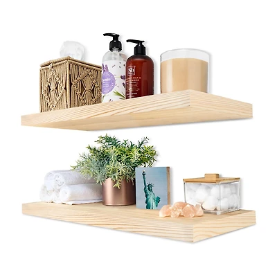 Sorbus 24" Solid Wood 2-Shelf with Baskets