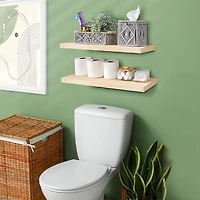 Sorbus 24" Solid Wood 2-Shelf with Baskets