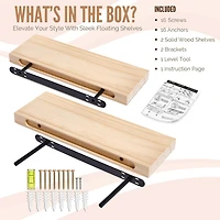 Sorbus 24" Solid Wood 2-Shelf with Baskets