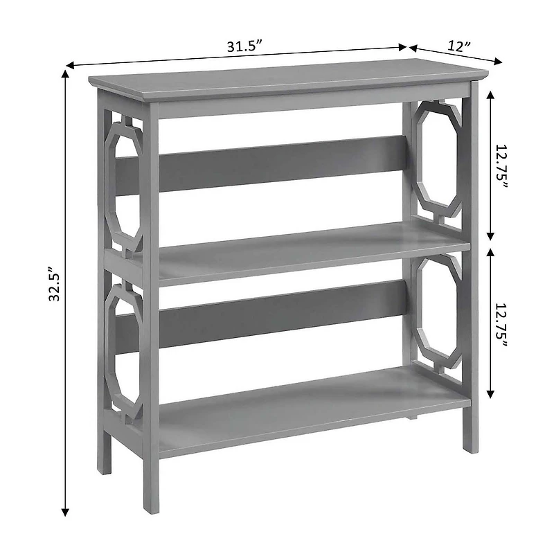 Convenience Concepts Omega Office + Library Collection 3-Shelf Bookcase