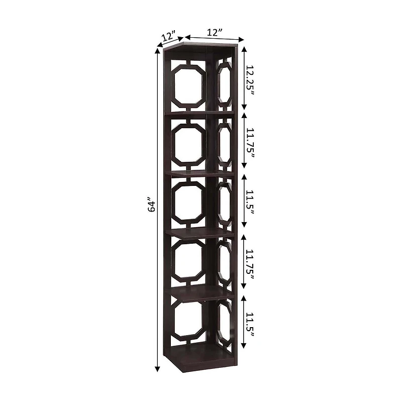 Convenience Concepts Omega Office And Library Collection 5-Shelf Bookcase