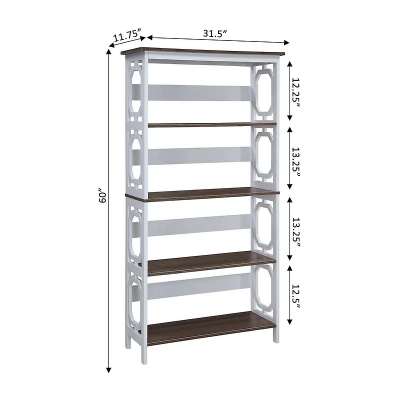 Convenience Concepts Omega Office + Library Collection 5-Shelf Bookcase