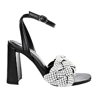 Journee Collection Dua Womens Round Open Toe Block Heel Pumps