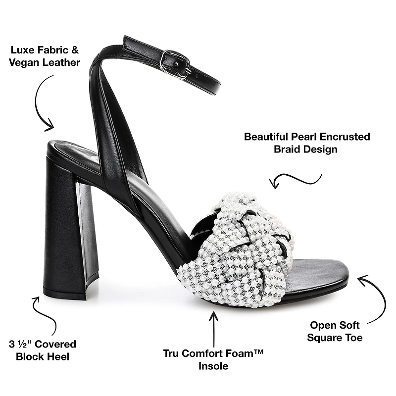 Journee Collection Dua Womens Round Open Toe Block Heel Pumps
