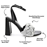 Journee Collection Dua Womens Round Open Toe Block Heel Pumps