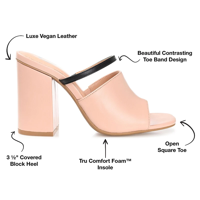 Journee Collection Heiddy Womens Round Open Toe Block Heel Pumps
