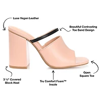 Journee Collection Heiddy Womens Round Open Toe Block Heel Pumps