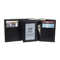 J. Ferrar Mens Extra Capacity Rfid Blocking Trifold Wallet