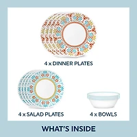 Corelle Global Collection Terracotta Dreams 12-pc. Glass Dinnerware Set