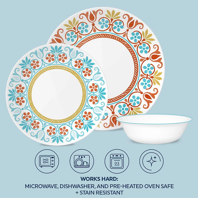 Corelle Global Collection Terracotta Dreams 12-pc. Glass Dinnerware Set