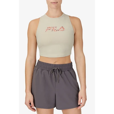 FILA Speed Up Crop Womens Crew Neck Sleeveless Active Tank Top