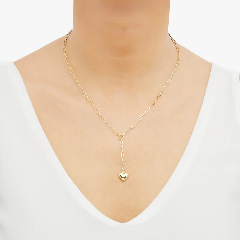 Gold Addiction Lariat Style Womens 10K Gold 18 Inch Y Necklace
