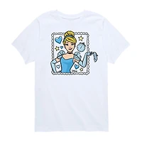 Disney Collection Little & Big Kid Girls Crew Neck Short Sleeve Regular Fit Cinderella Princess Graphic T-Shirt