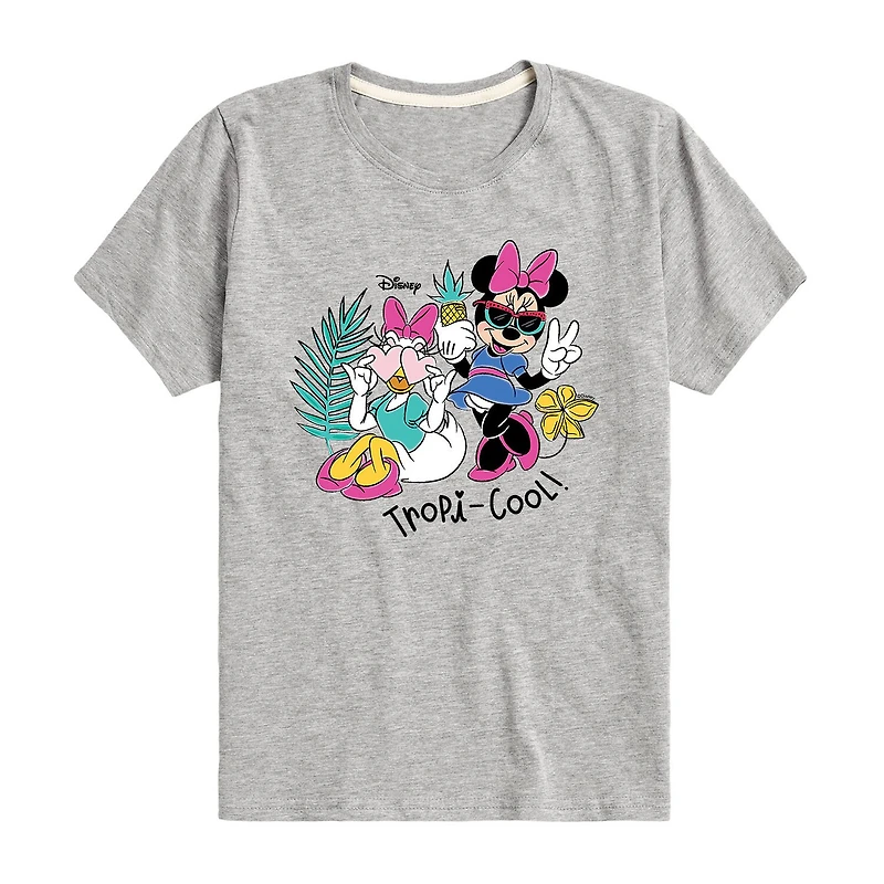 Disney Collection Little & Big Kid Girls Crew Neck Short Sleeve Regular Fit Mickey and Friends Minnie Mouse Graphic T-Shirt