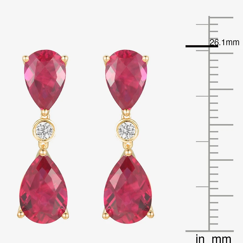 Womens Gemstone 14K Gold Over Silver Pear Drop Earrings