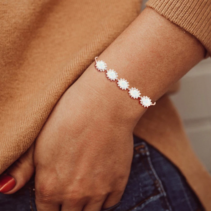 Gemstone 14K Gold Over Silver Oval Bolo Bracelet