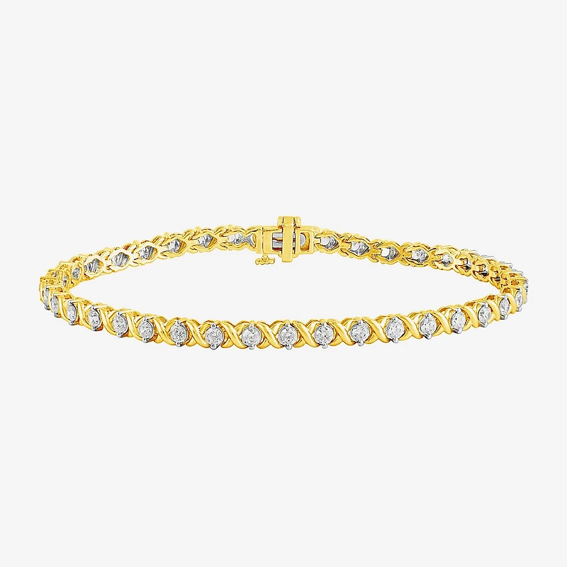 Womens 2 CT. T.W. Lab Grown White Diamond 10K White Gold 7.5 Inch Tennis Bracelet