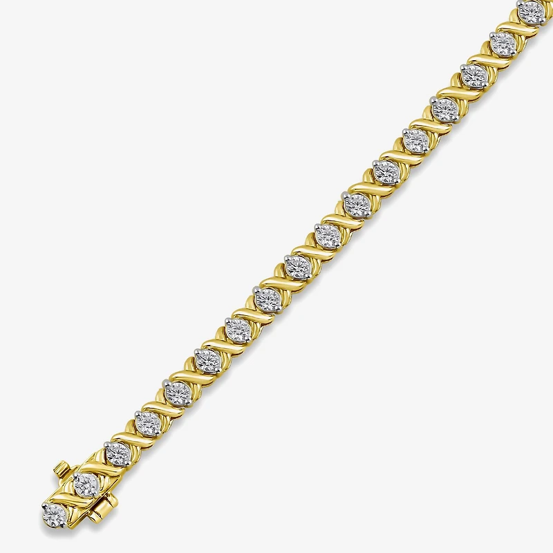 Womens 2 CT. T.W. Lab Grown White Diamond 10K White Gold 7.5 Inch Tennis Bracelet