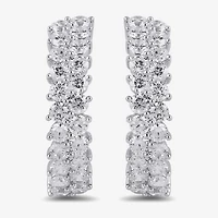 Womens 2 CT. T.W. Lab Grown White Diamond Sterling Silver 20.4mm Hoop Earrings