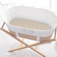 The Peanutshell Caramel Safari Organic Cotton Jersey 4-pc. Bassinet Sheet