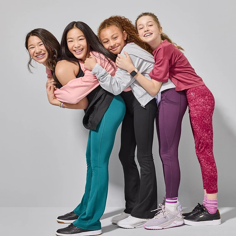 Xersion Must Have Little & Big Kid Girls Quick Dry High Rise Knit 26 1/2" Active Flare Full Length Leggings