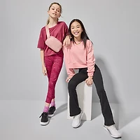 Xersion Must Have Little & Big Kid Girls Quick Dry High Rise Knit 26 1/2" Active Flare Full Length Leggings