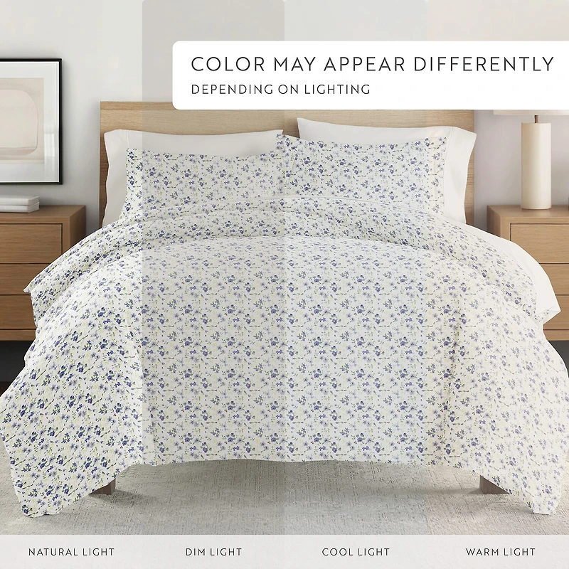 Casual Comfort Premium Ultra Soft 3-pc. Blossoms Print Duvet Cover Set
