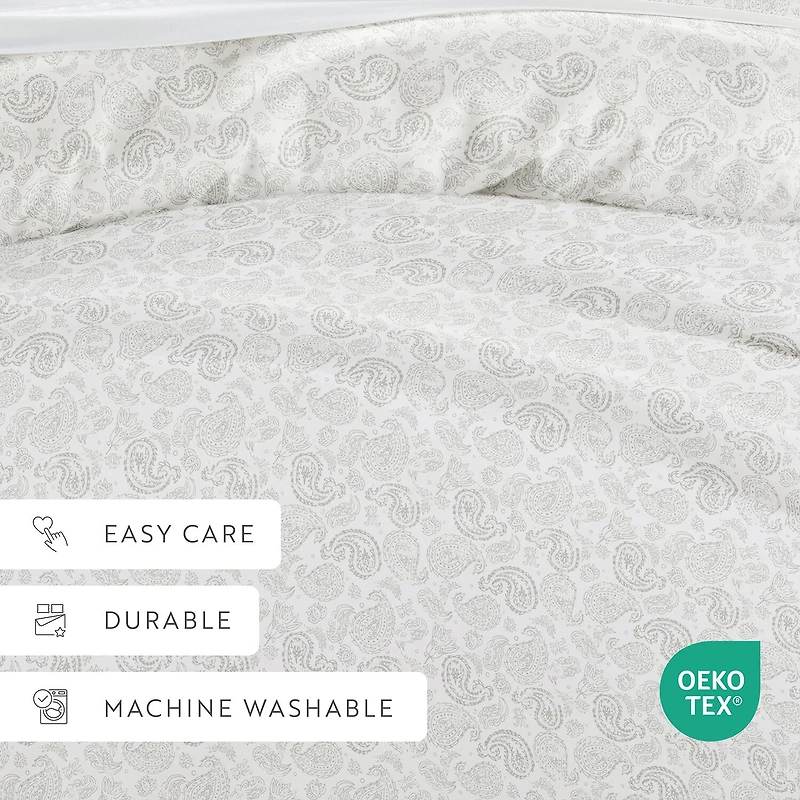 Casual Comfort Premium Ultra Soft 3-pc. Coarse Paisley Print Duvet Cover Set