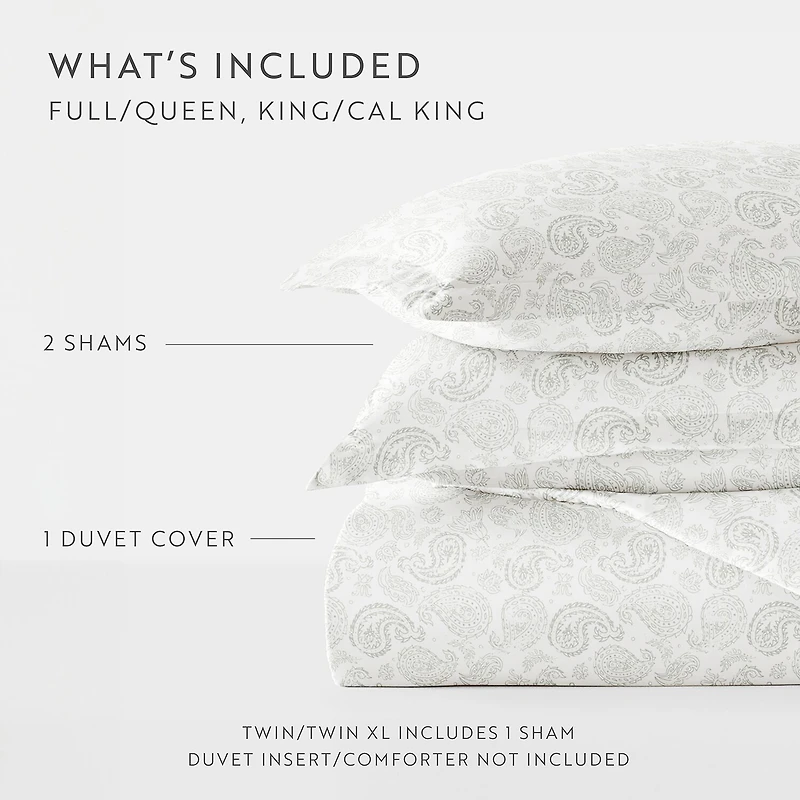 Casual Comfort Premium Ultra Soft 3-pc. Coarse Paisley Print Duvet Cover Set