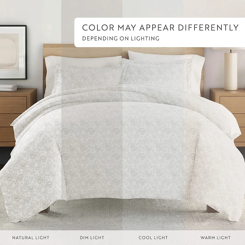 Casual Comfort Premium Ultra Soft 3-pc. Coarse Paisley Print Duvet Cover Set