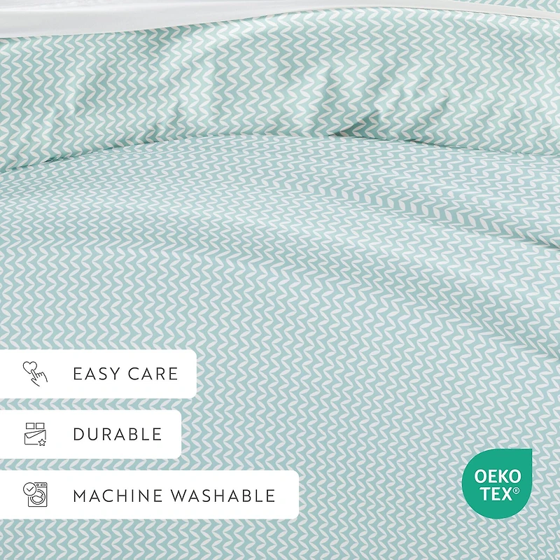 Casual Comfort Premium Ultra Soft 3-pc. Puffed Chevron Print Duvet Cover Set