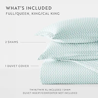 Casual Comfort Premium Ultra Soft 3-pc. Puffed Chevron Print Duvet Cover Set