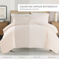 Casual Comfort Premium Ultra Soft Puffed Rugged Stripes Duvet Cover Set