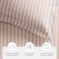 Casual Comfort Premium Ultra Soft Puffed Rugged Stripes Duvet Cover Set
