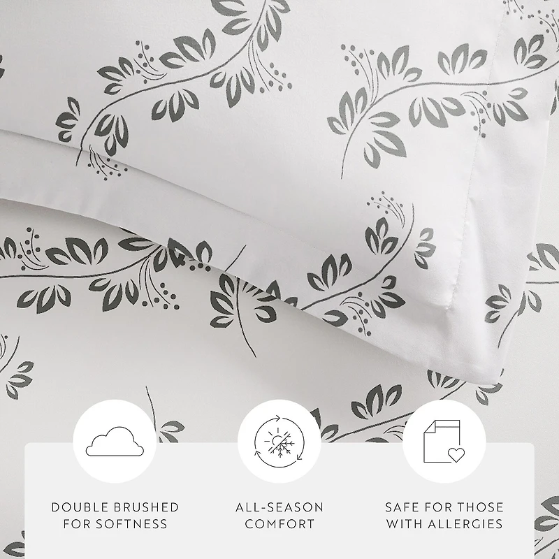 Casual Comfort Premium Ultra Soft 3-pc. Simple Vine Print Duvet Cover Set