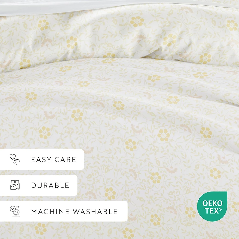 Casual Comfort Premium Ultra Soft Spring Vines Print Duvet Cover Set