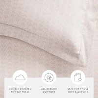 Casual Comfort Premium Ultra Soft Classic Pink Pattern Duvet Cover Set