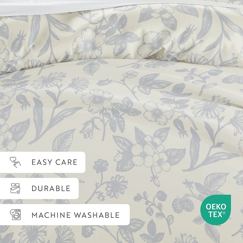 Casual Comfort Premium Ultra Soft Garden Pattern Duvet Cover Set