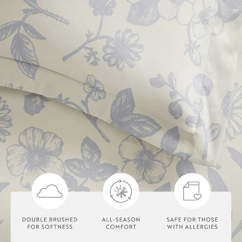 Casual Comfort Premium Ultra Soft Garden Pattern Duvet Cover Set
